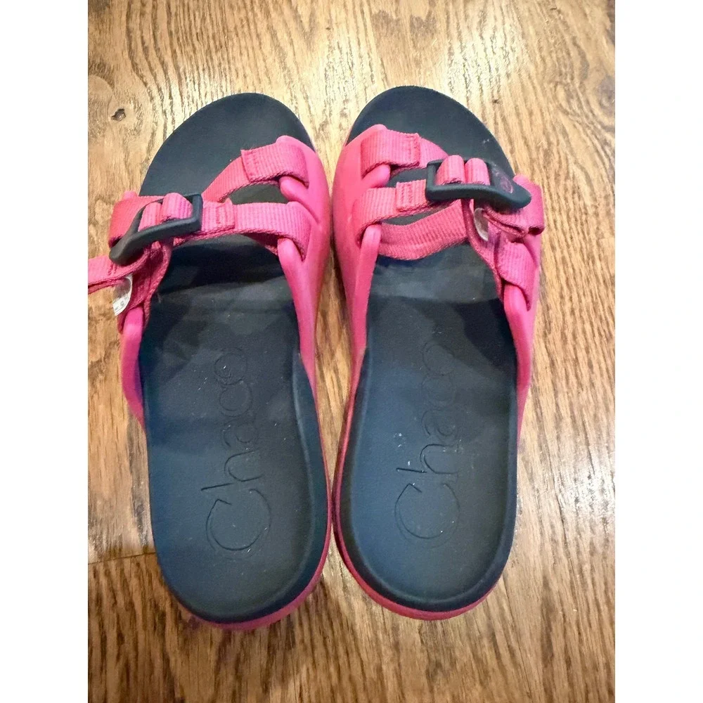 Chaco Chillos Slide Sandals Kids Size 3 Pink Adjustable Straps Lightweight